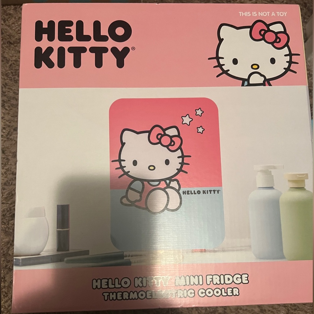 Hello Kitty Pink and White Mini Fridge